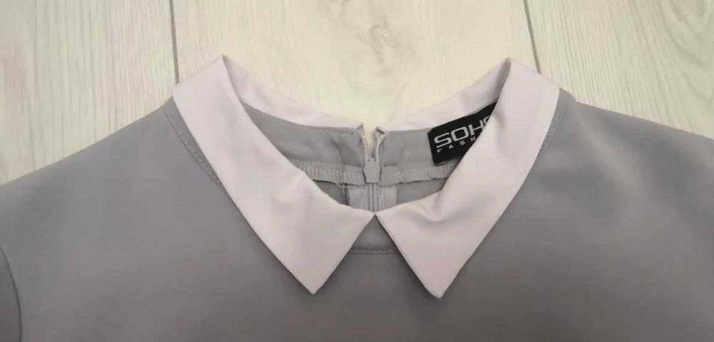 Bluzka z kołnierzykiem szara SOHO rozm. 38