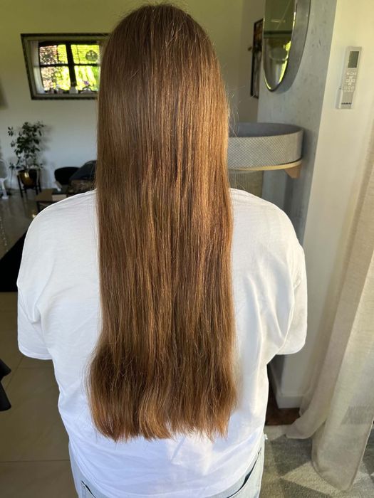 Włosy dziewicze dziewczece ciemny blond
