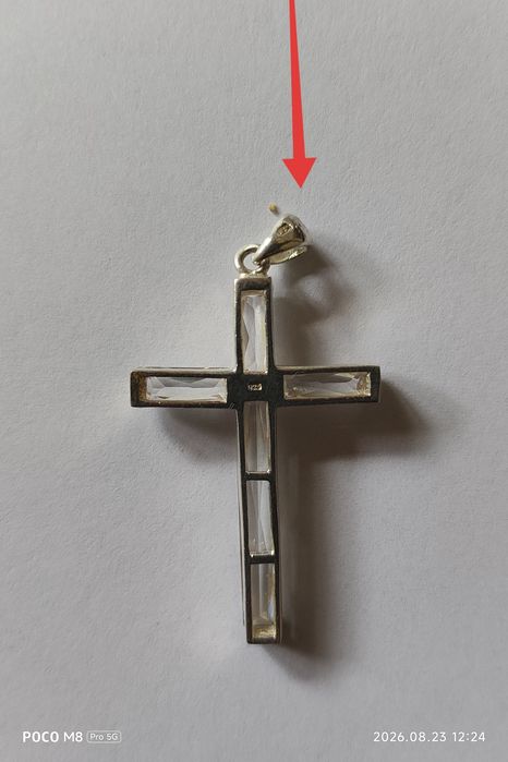 Duży wisior srebro z kryształami