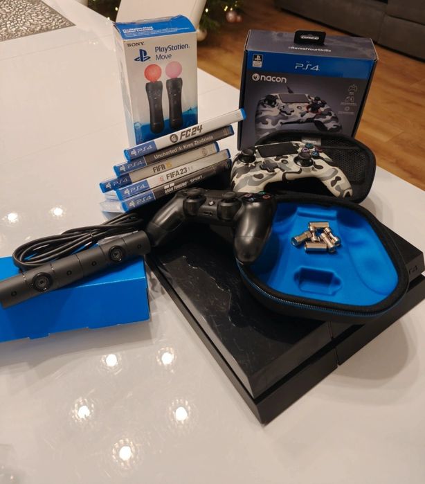 PlayStation 4  500GB # ZESTW#  + Pad Nacon Pro + Kamera + Move + 5 Gier!