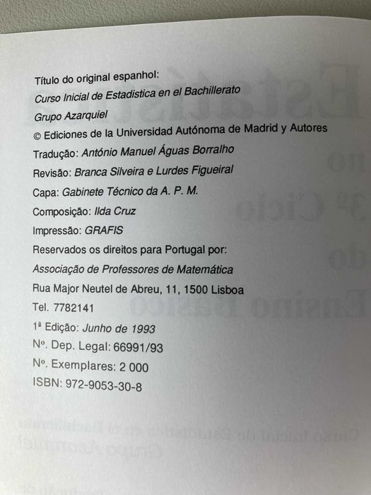 Estatística no 3º Ciclo do Ensino Básico