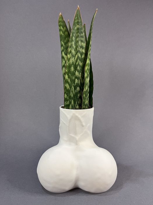 Doniczka Fallus biała śmieszny prezent 18 urodziny wys. 16,5 cm gadżet