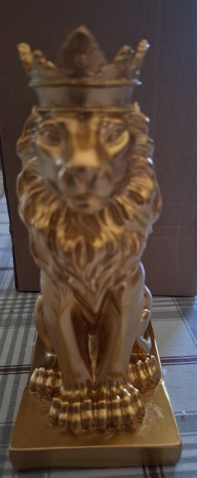 Estatueta rei leão dourado vintage