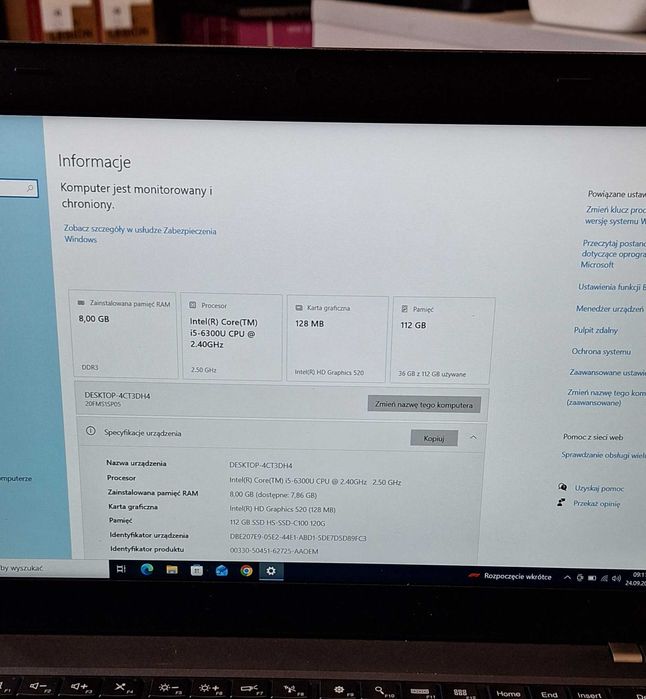LAPTOP | Lenovo ThinkPad T460 | i5-6200U | 8GB RAM | 128 GB SSD | 14 " | Win11