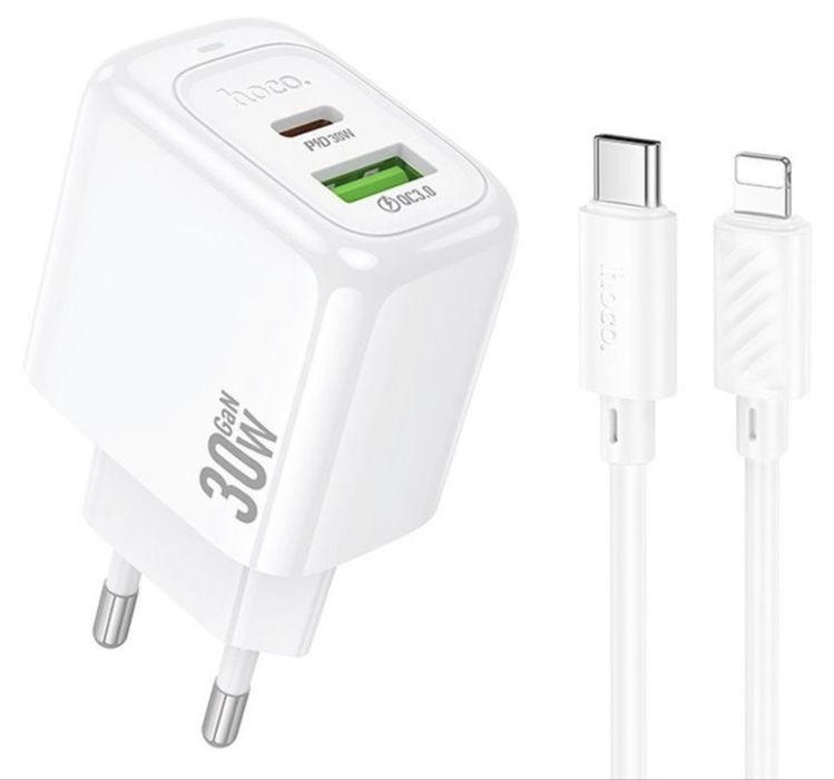 Швидка Зарядка iPhone 30W USB + Type-C / Hoco CS55A Type-C—Lligtning
