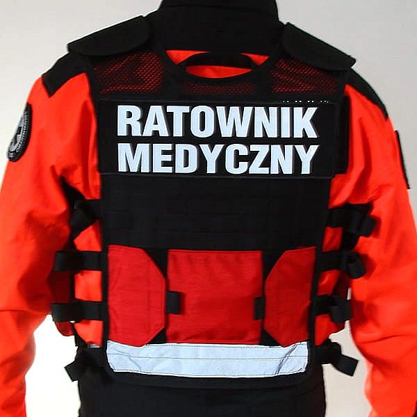 Modułowa Kamizelka Taktyczna Ratownika czarna z kompletem emblematów