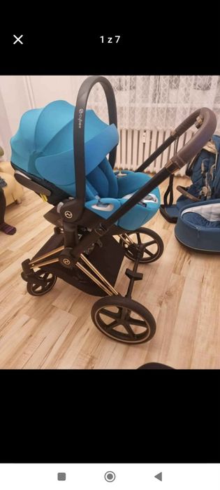 Cybex Priam Mountain Blue 3w1 Gondola Nosidełko Baza Spacerówka Torba