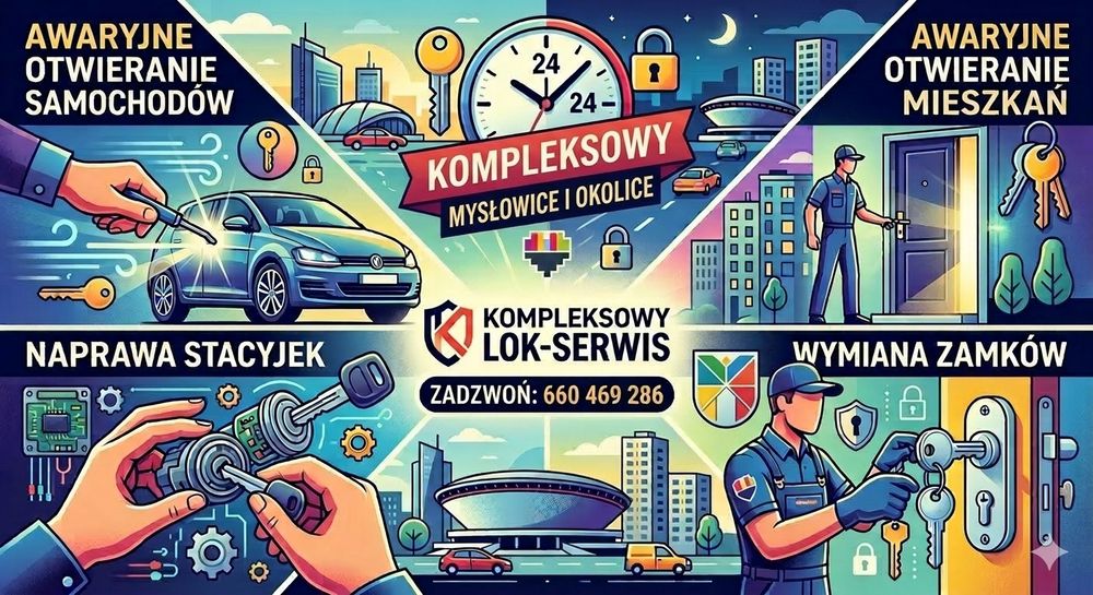 Naprawa stacyjki Awaryjne otwieranie samochodów zamków drzwi Mysłowice