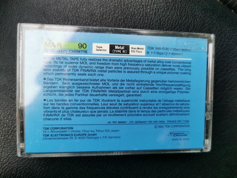 Kaseta magnetofonowa TDK MA-R 90