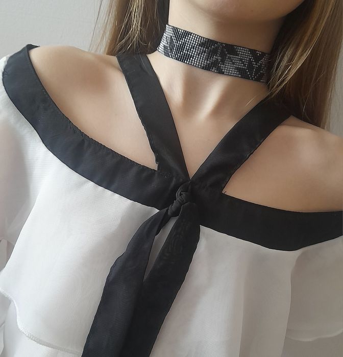 Naszyjnik- Choker z koralików ręcznie robione