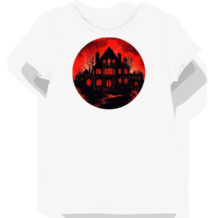 Koszulka damska biała z nadrukiem Domów Straszydeł halloween XL