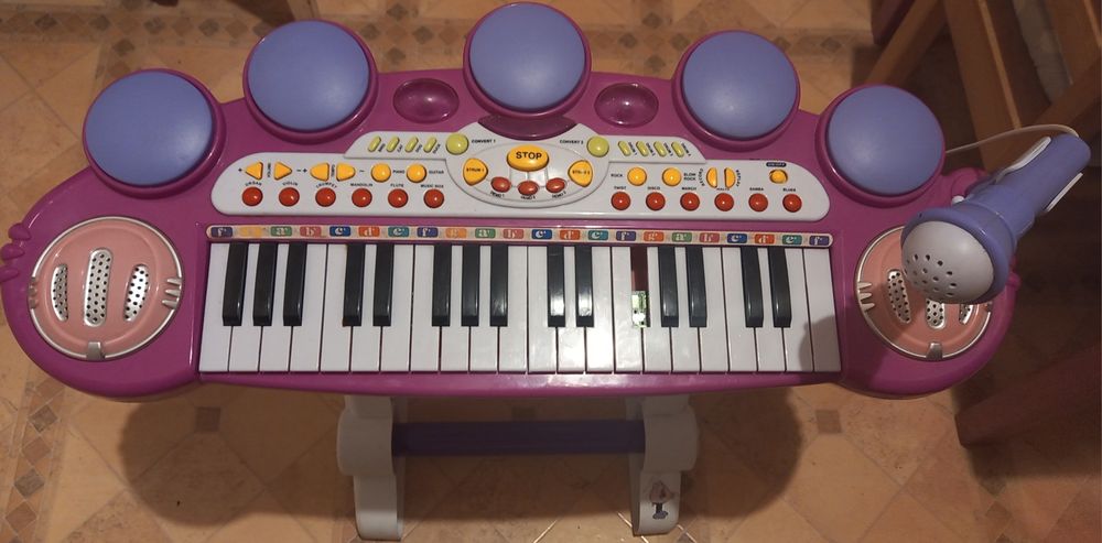 Fajne pianinko rozowe dla dzieci