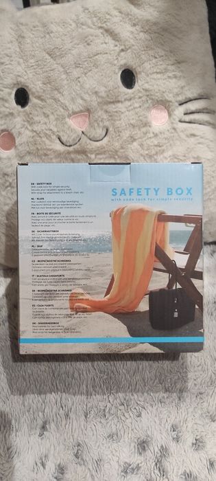 Sejf plażowy safety box na szyfr sejf kasetka czarna czarny