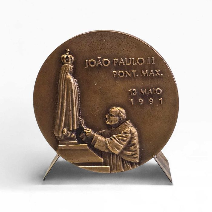 Medalha Comemorativa João Paulo II – Fátima 1991 (Gravarte Lisboa)