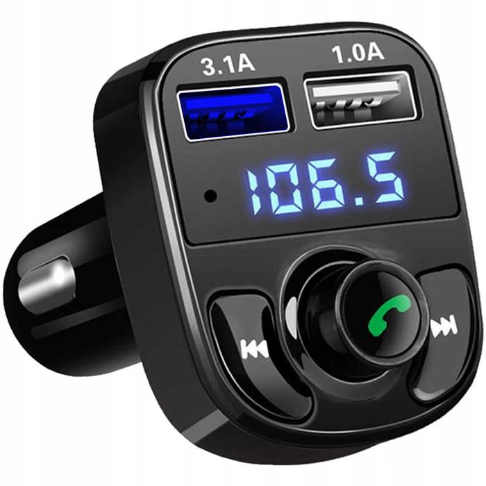 transmiter BLUETOOTH FM MP3 SD ŁADOWARKA 2xUSB nowy ładowarka samochod