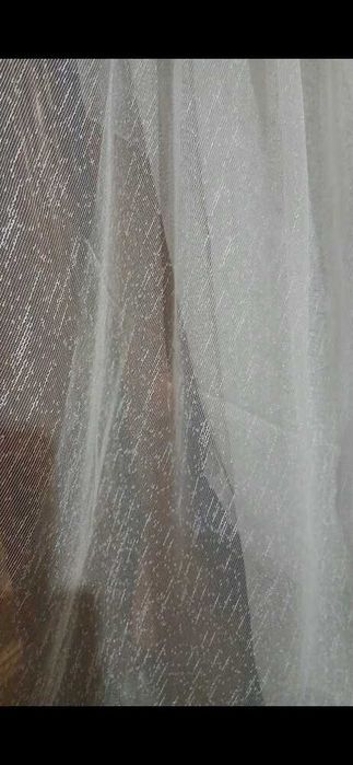Готова пошита під трубу тюль жаккард дощик