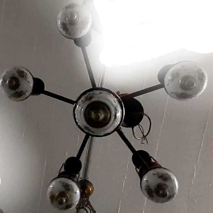 Candeeiro de Teto Latão e Porcelana