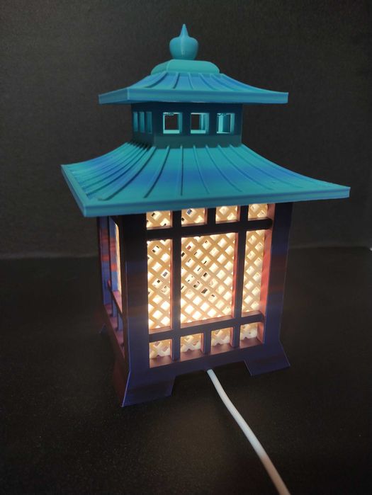 Lampka Nocna w stylu Japońskiej Pagody 5 częściowa, sprawna
