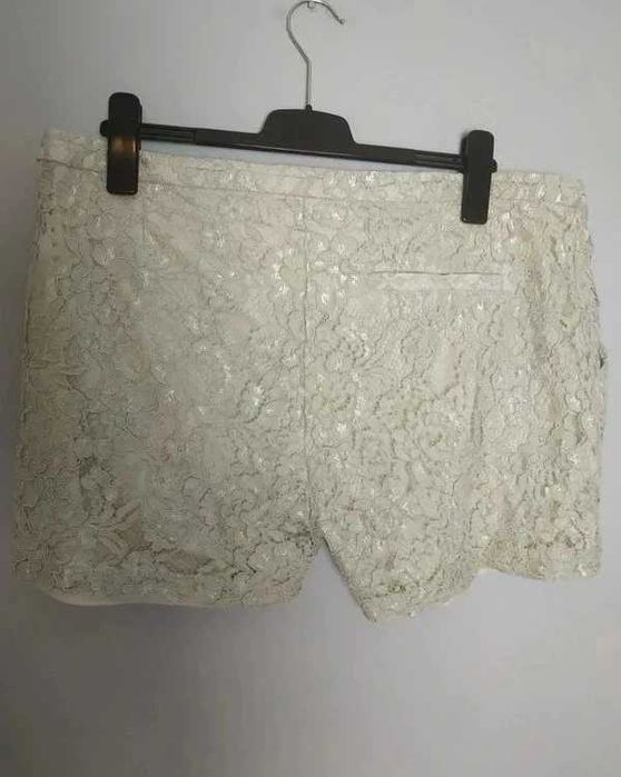 Szorty spodenki koronka 46 xxxl szare beżowe koronkowe plus size 3XL plus size