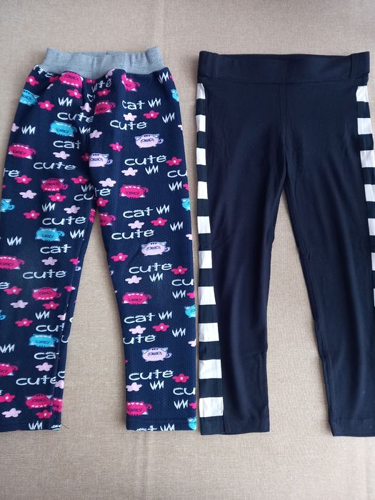 Legginsy dziewczęce ocieplane, rozmiar 110, Zestaw