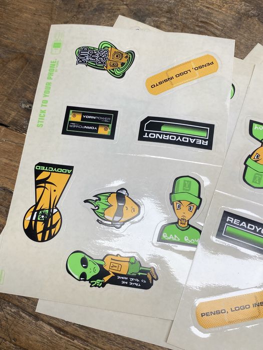 6 cartelas de Autocolantes YORN originais, ano 2000