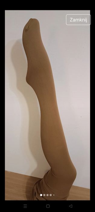 Rajstopy den 40 kryjące gładkie kolor beżowy połysk