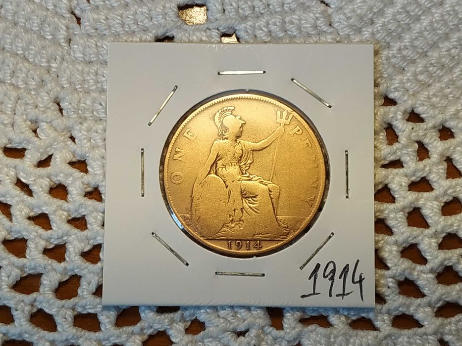 Reino Unido - moeda de 1 penny de 1914