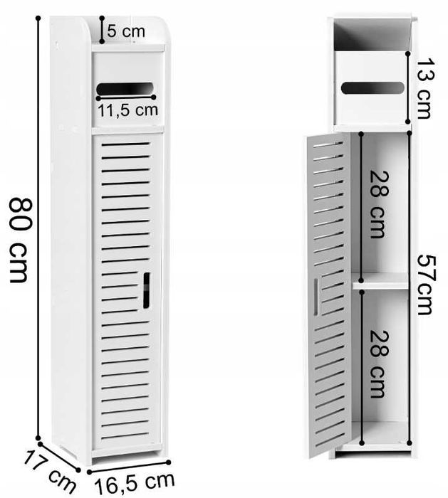 Szafka łazienkowa regał ażurowy półka na papier 80cm biała