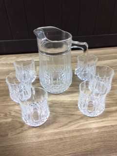 Conjunto Cristal d'Arques com Jarro e 6 Copos