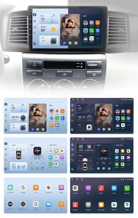 Radio Android 9” CarPlay Android Auto – Toyota Corolla E120, E130 PL