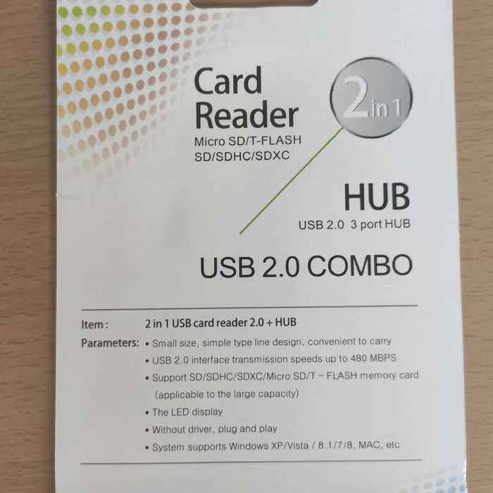 Hub Usb e Leitor de Cartões