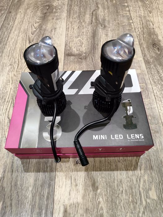 Светодиодные LED Мини Линзы Y3 pro bi-led Н4 Комплект 2шт Гарантия