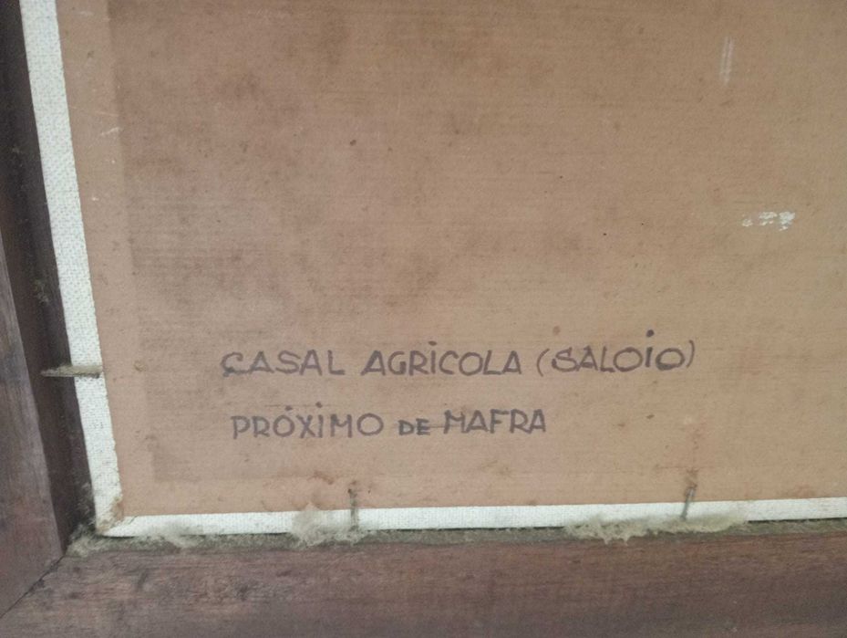 Quadro a Oleo Sobre Madeira Casa Agricola Mafra Assinado