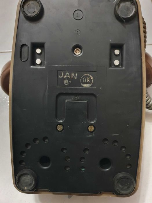 Telefone analógico, antigo, cinzento, de Central - vintage