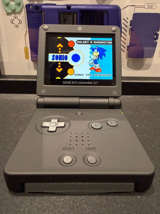 Gameboy advance SP IPS v5 extremeRate shell USBC Battery mod