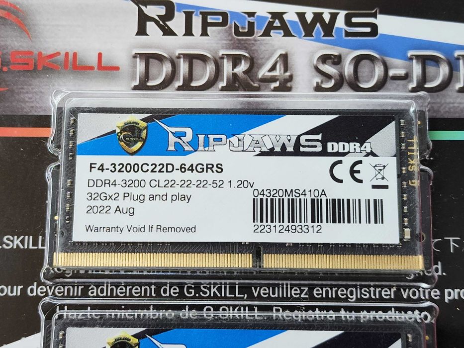 ОЗУ G.Skill 32Gb SO-DIMM DDR4 3200 MHz Ripjaws