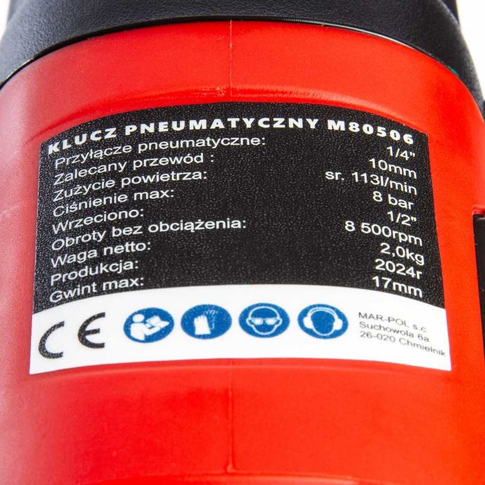Пневмогайковерт композитний 1/2 1800 Нм M80506