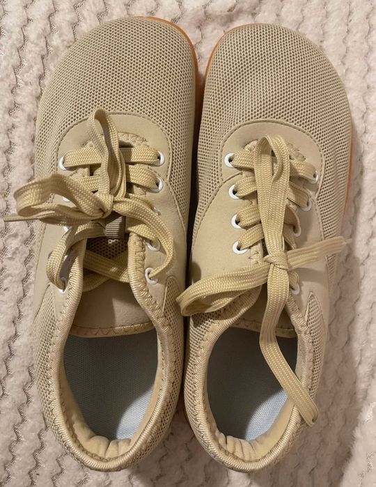 Beżowe sneakersy damskie BAREFOOT na szeroką stopę - rozmiar 40 - NOWE