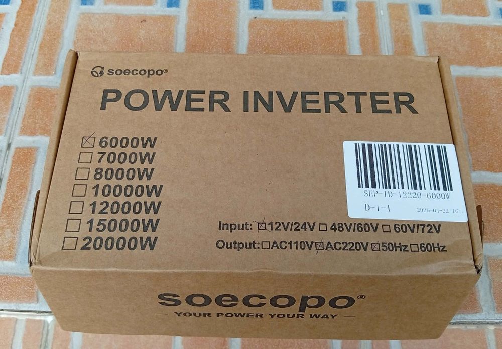 Inversores de potência.12 volts para 230 c/ 6000 watts continuos.
Potência Máxima: 6000W. Entrada/Saída: Entrada de 12V DC
Basta uma bateria e fica co