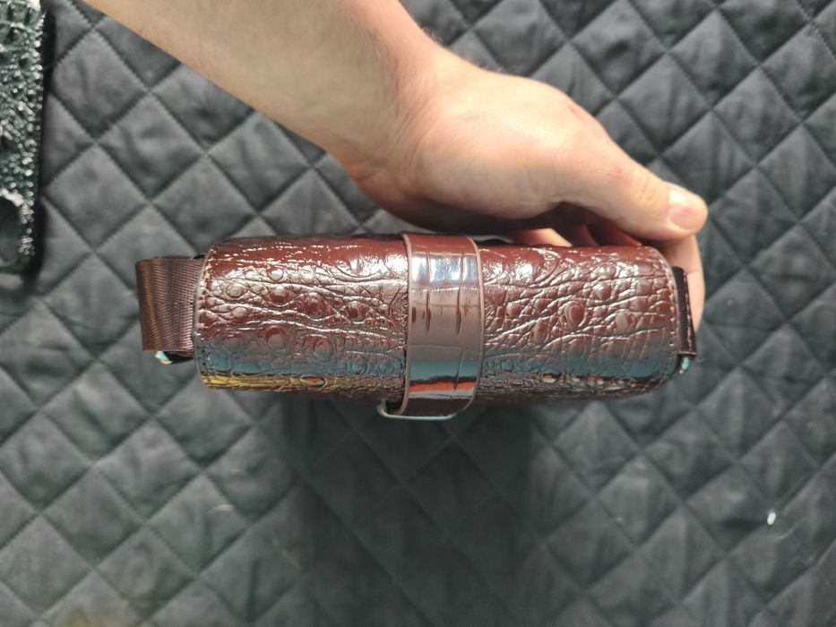 Крокодилова сумка-барсетка через плече