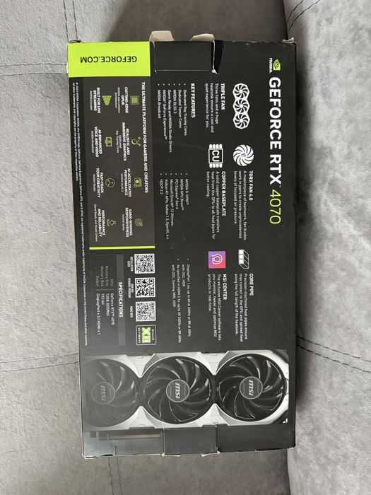 Відеокарта MSI GeForce RTX 4070 VENTUS 3X E1 OC +гарантія