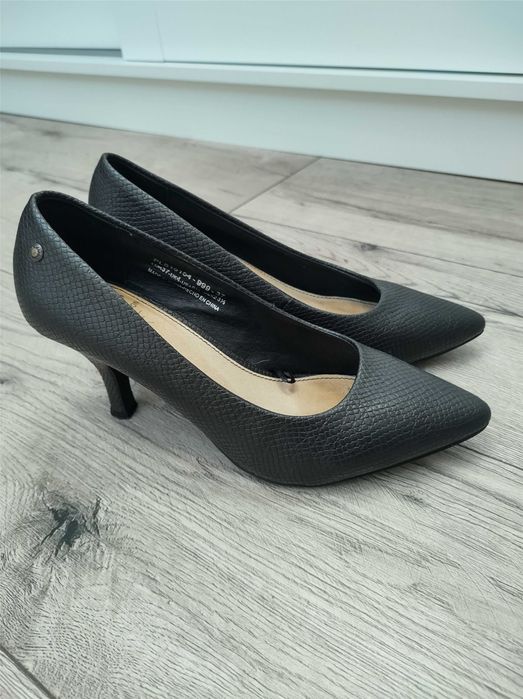 Szpilki czarne, buty na obcasie, 37