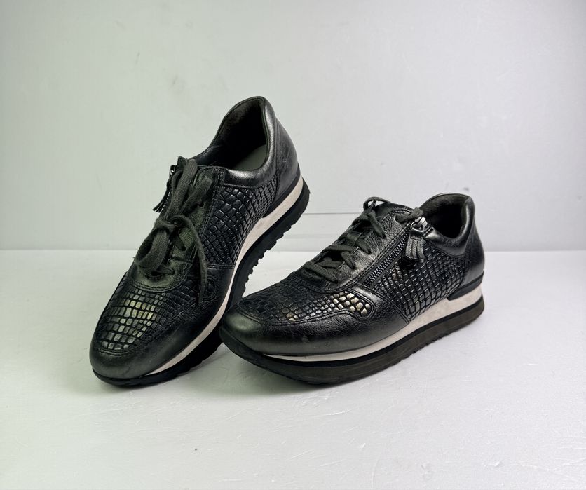 Sneakersy skórzane zielone Gabor r.40 styl casual komfortowe