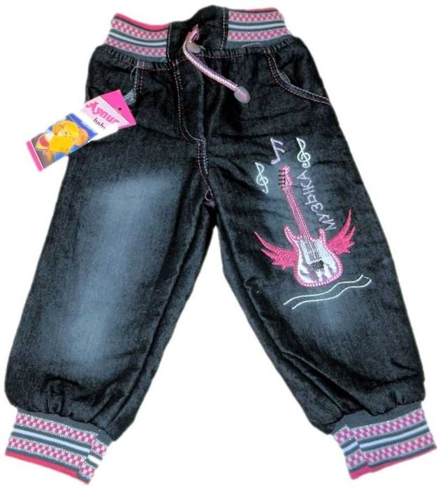 Spodnie pumpki jeans z polarem r74/80(9/12M)