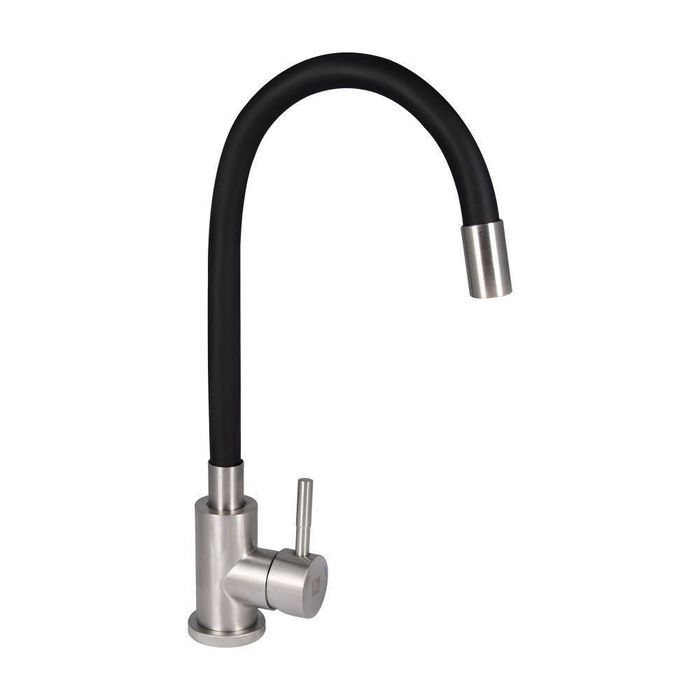 Змішувач гнучкий вилив - чорний / білий / сірий