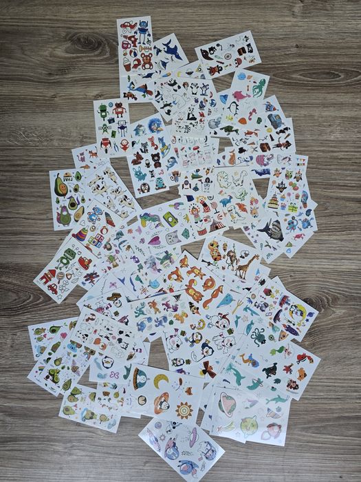 Wielki zestaw tatuaży Tatuaże zmywalne dla dzieci 76 szt