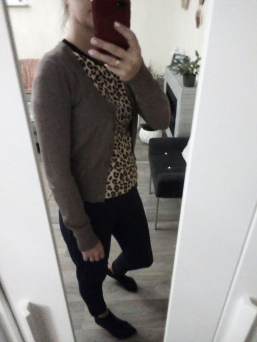 Sweter kardigan brąz carry xs