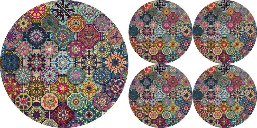 zestaw podkładek na stół okrągłych 1+4 - valencia