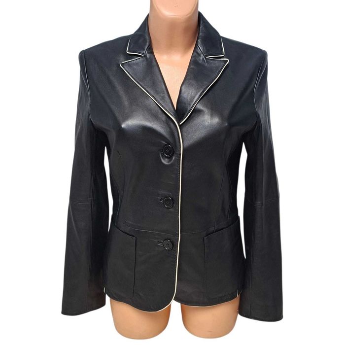 Czarna kurtka 100% skóra naturalna TCM, R. M/L