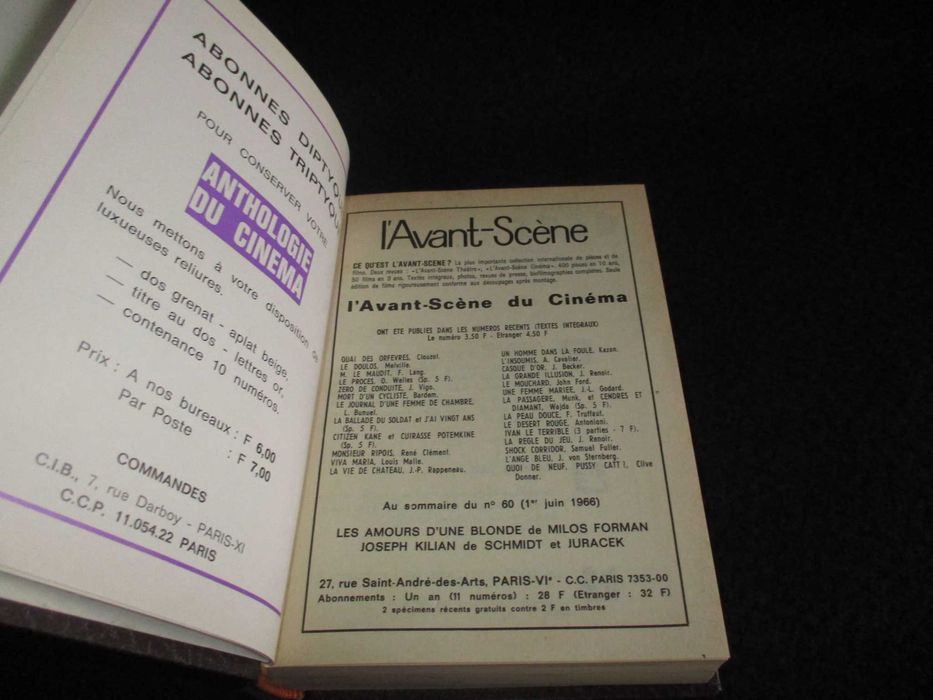 Livros Revista Cinéma Le Guide du Spectateur 1960 a 1966 Completo